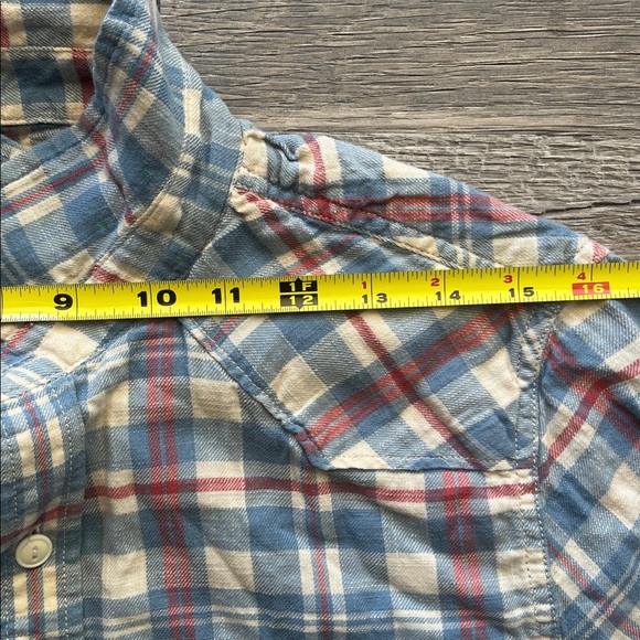 Lucky Brand Men's Blue White Western Sportswear Flannel Shirt 100% Cotton Size S - Picture 9 of 13